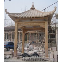 石雕晚霞紅涼亭