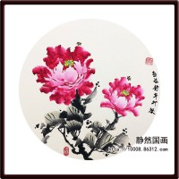 靜然國畫-牡丹卡片-JR-KPMD-Y-10014