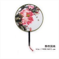 靜然國(guó)畫-牡丹圓扇-JR-YSMD-10014